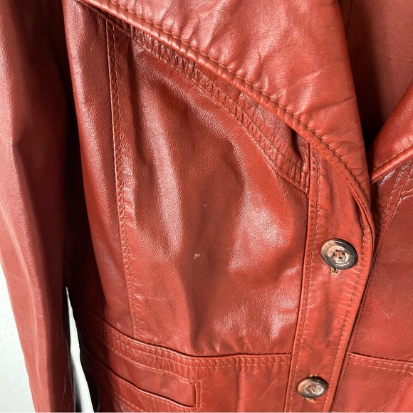 Vintage Garfin Leathers Kirk's Suede Life Women's 14 Leather Trench Coat - Picture 3 of 11